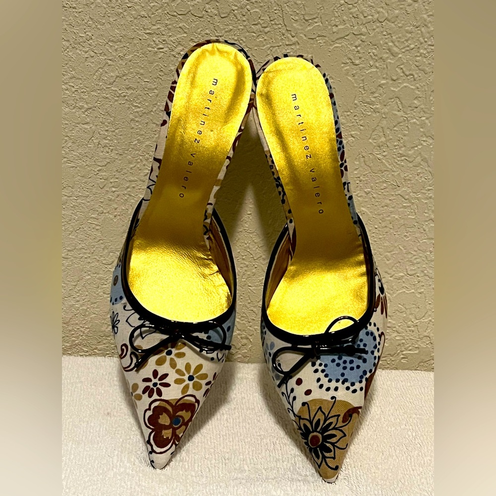 Martinez Valero Abstract Floral Shoes, Pumps. Made In Spain, EU Sz 41 US 9.5/10